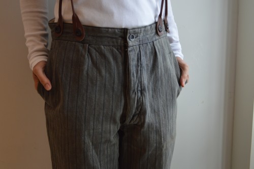 French vintage work stripe trousers