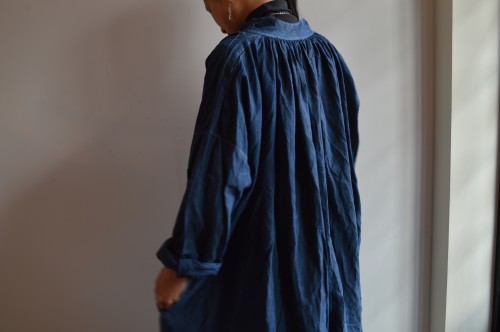 indigo linen smock インディゴリネンスモック-